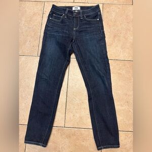 PAIGE Dark Blue Verdugo Crop Skinny Jeans